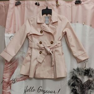 Tahari Toddler Girls 24 Months Dusty Baby Pink Double Breasted Trench Jacket